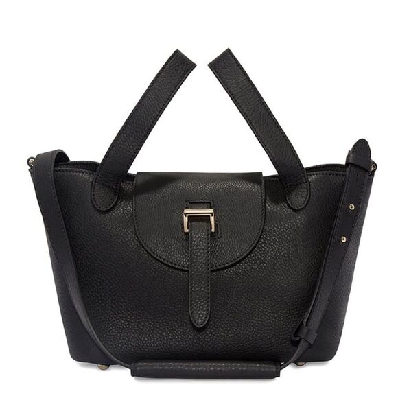 Meli Melo Thela Mini Black Crossbody Bag Purse Handbag Pebbled Leather - Picture 1 of 13